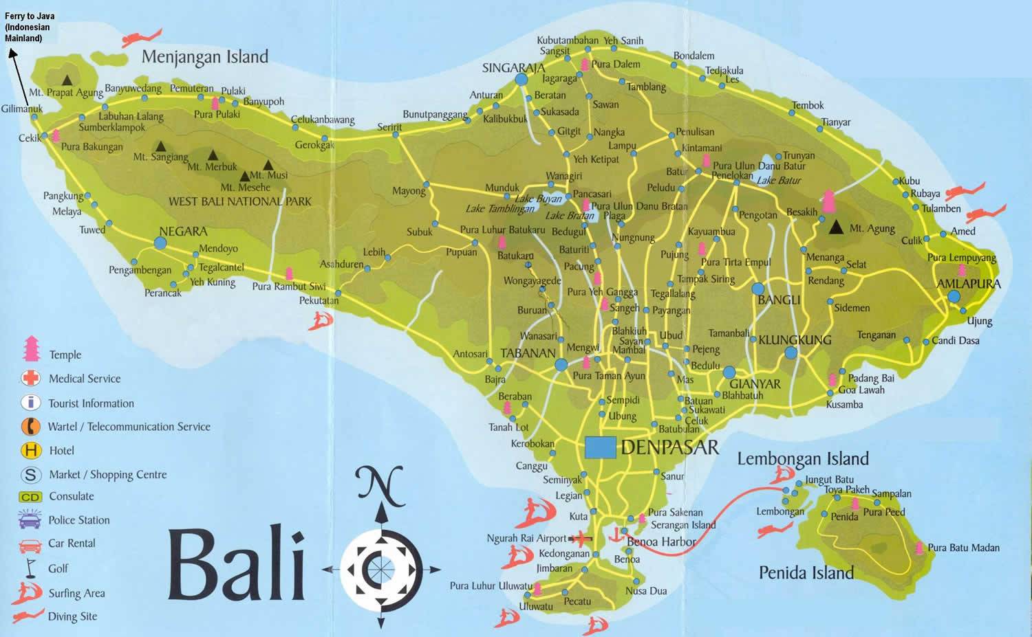 Bali Map And The Best Places To Visit In Bali