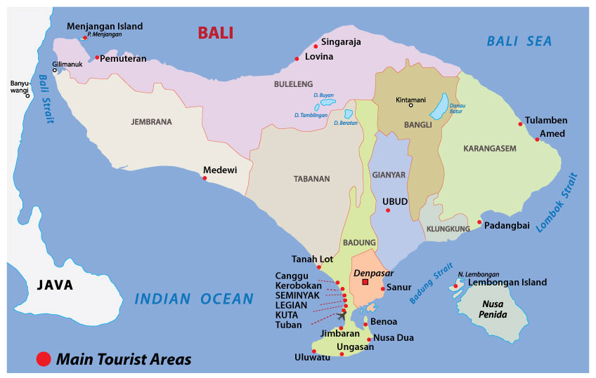 Bali Map And The Best Places To Visit In Bali