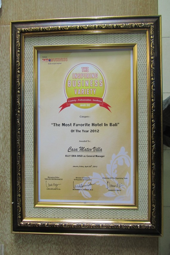 The Most Favorite Hotel in Bali of The Year 2012 